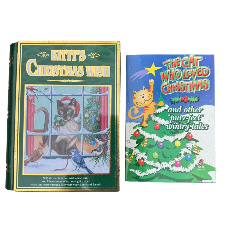 Christmas Cat Book & Tin Kitty's Christmas Wish & Purr-fect Wintry Tales